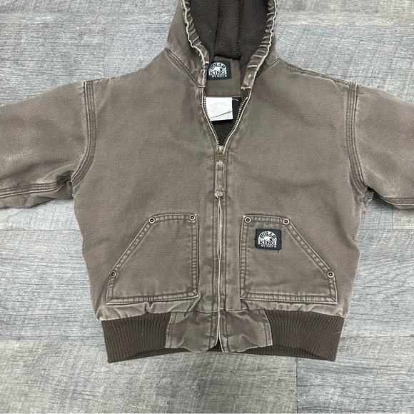 Polar King By Key Fleece Lined Canvas Hooded Full Zip Jacket Size 4T - Picture 2 of 13